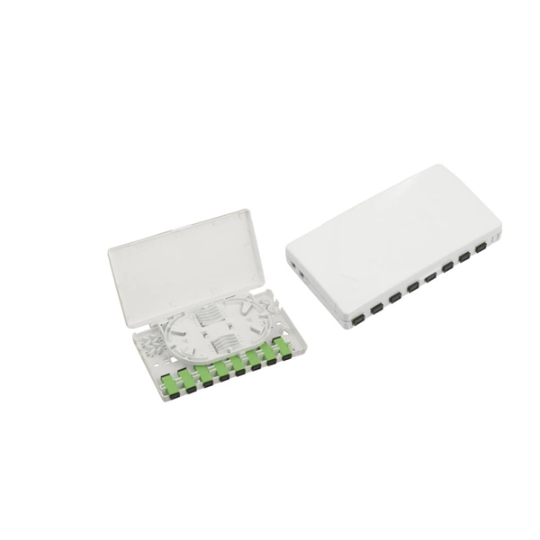 Fiber optic cables and electrical cables enter the cabinet